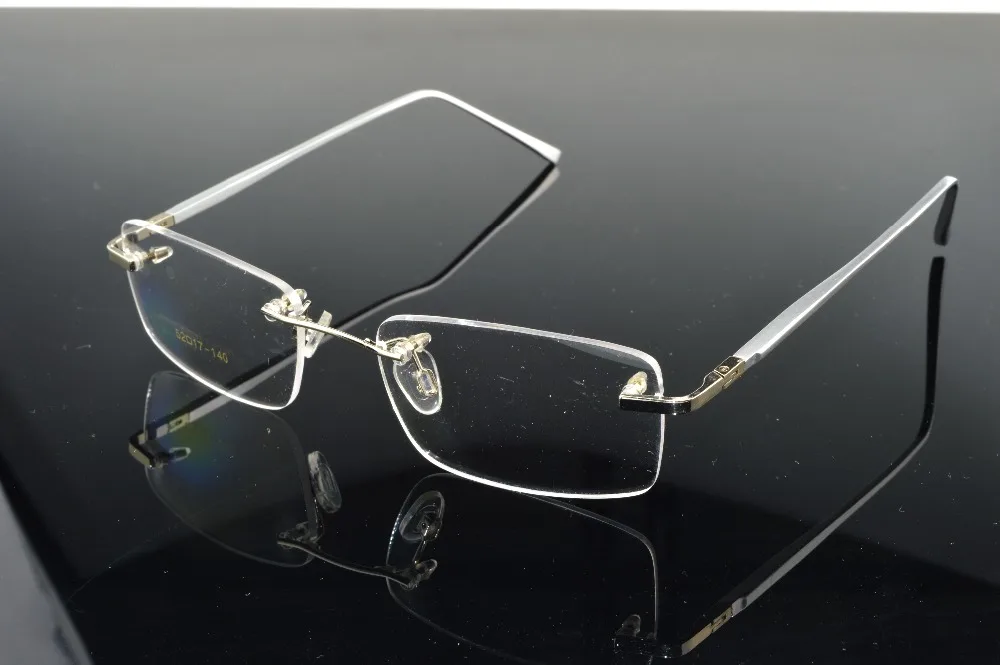 

2019 Limited Gafas Optical Glasses Frame New Rimless Titanium Leg Glasses Frame Can Custom Made Optical Myopia And Reading Lens