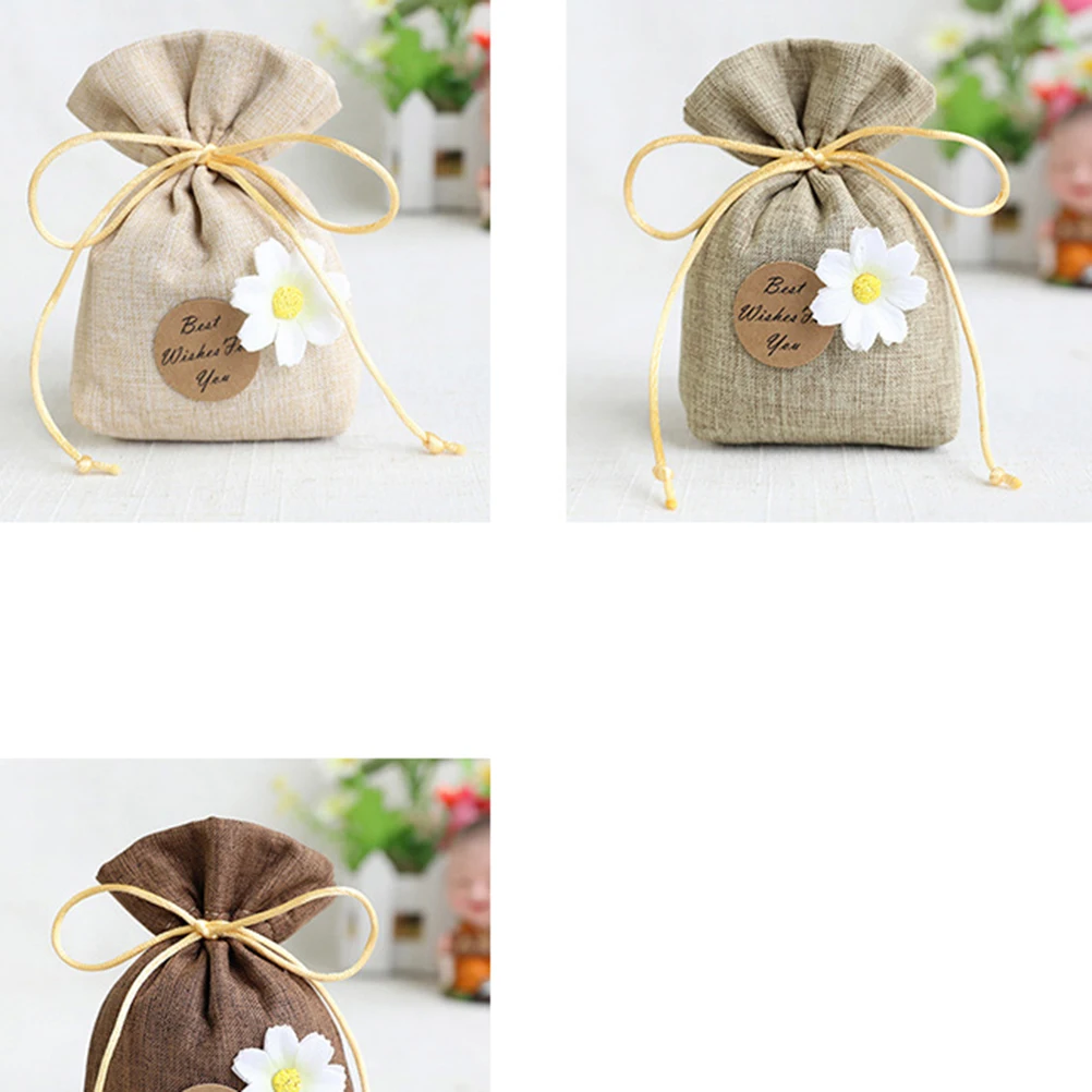 1pcs Sachet Mosquito Repellent Hanging Flower Beautiful Linen Drawstring Sachet Linen Sachet for Car Home Wardrobe A20