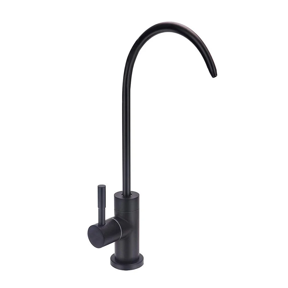 

Black Water Purifier Faucet 304 Stainless Steel RO Filtration Drinking Water Filter Tap with 1/4 Inch Tube Quick Connector