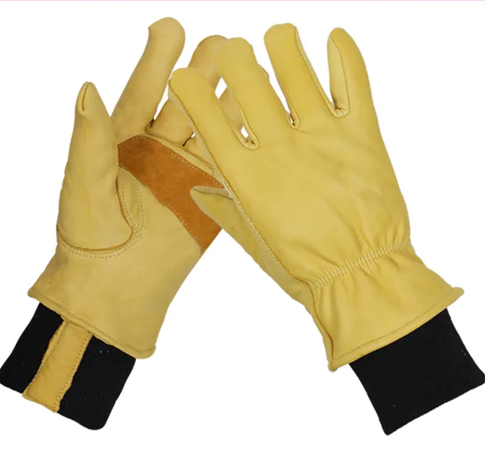 Free shipping two pairs of genuine leather full line protecting gloves with comfortable elastic cuff . Free shipping two pairs of genuine leather full line protecting gloves with comfortable elastic cuff .