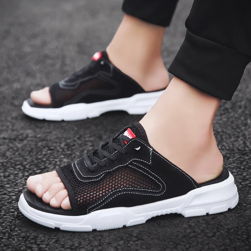 

Men Slippers Slip-on Flip Flops House Slippers Shoes Male slippers male summer tide flip flop bottom slip fashion wear slippers
