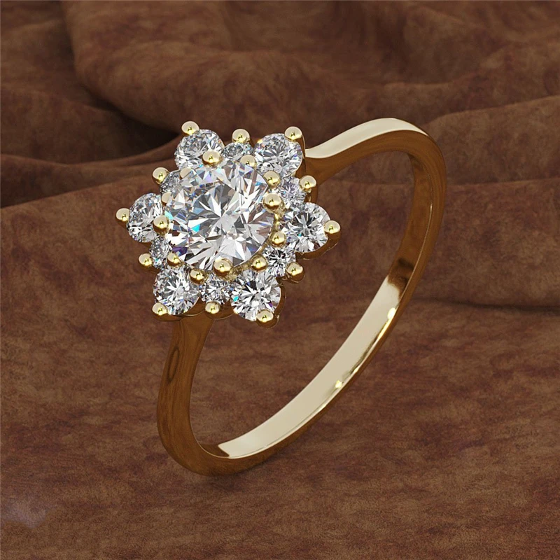 BOAKO, роскошное женское кольцо-Снежинка, модное серебряное розовое золото, Кристальное кольцо с цирконием, винтажные Свадебные Кольца для женщин, X7-M2