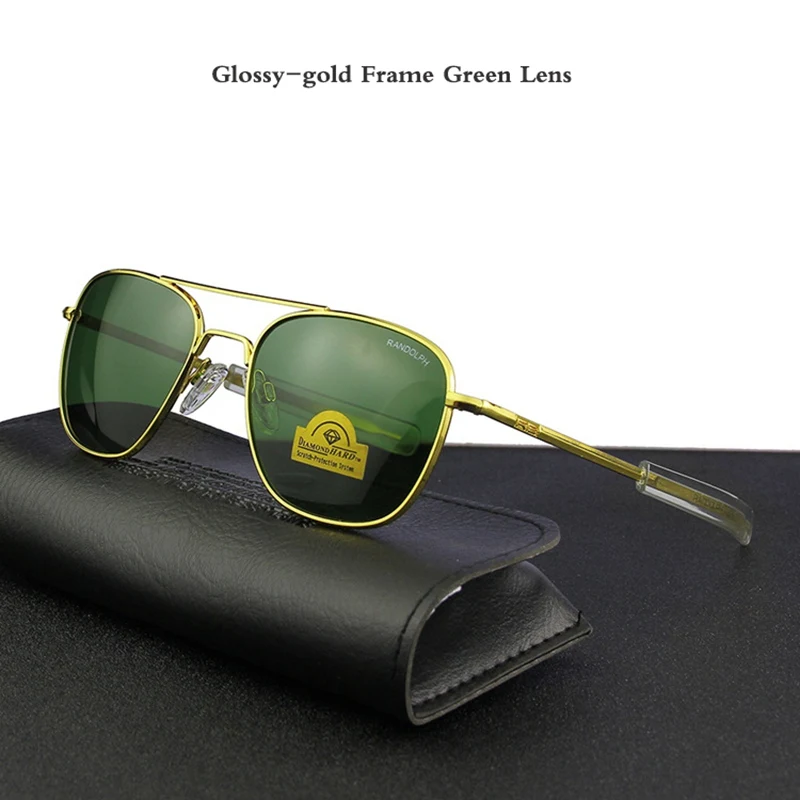 Glossy-gold Frame Green Lens