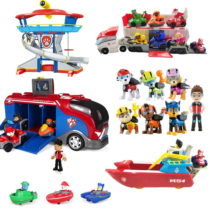 

Paw Patrol Toys Dog Toy Bus Ferry Ship Command Center Patrol Package Deformation Music Action Figures Toys for Children Gifts