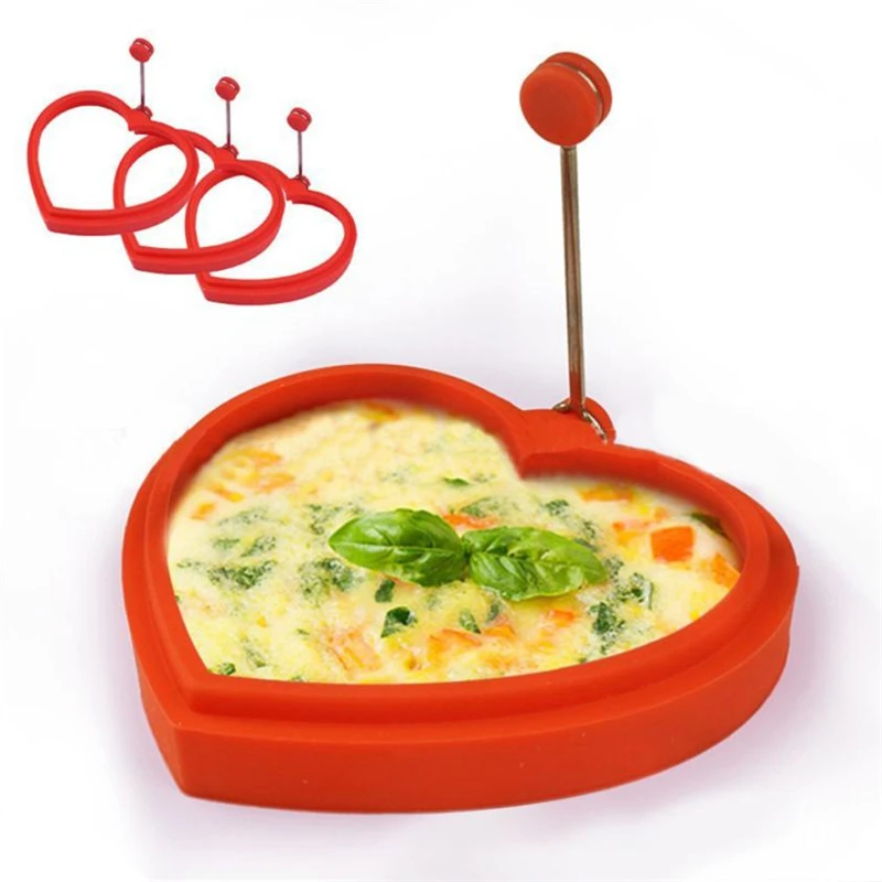 2018 New Practical  Silicone Round Egg Rings Pancake Mold Ring W Handles Nonstick Fried Frying hot sale C0329#0                 02