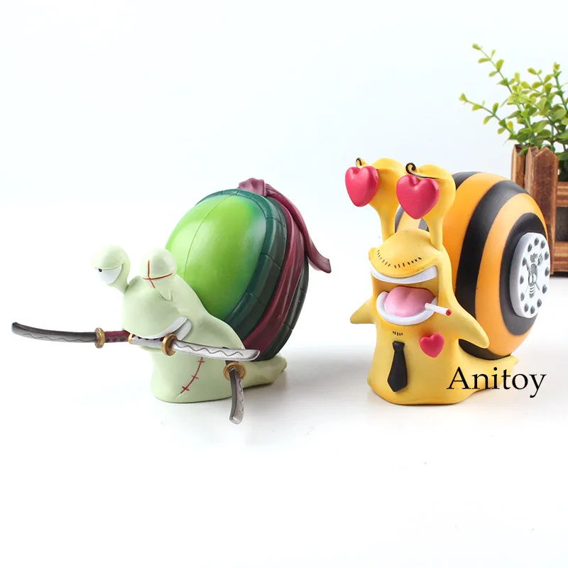 

Anime One Piece Den Den Mushi Vinsmoke Sanji and Roronoa Zoro One Piece Figure Action PVC Collection Model Toy Doll 2pcs/set