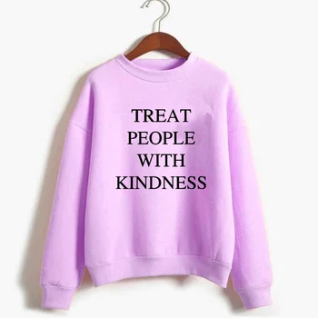 

Casual Warm Pullover Hoodie Female Jumper Long Sleeve Autumn Winter Harry Styles Treat People With Kindness Women'S Sweatshirt
