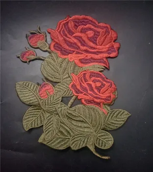 

big rose Embroidered parches bordados para ropa flores,beatiful sew on decoration patches for clothes embroidered brooch