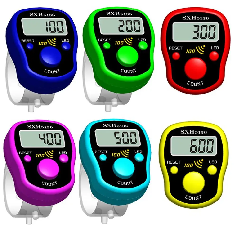 

Mini Stitch Marker Row Finger Counter LCD Electronic Digital Tally Counter With LED Light For Sewing Knitting Weave Tool Random