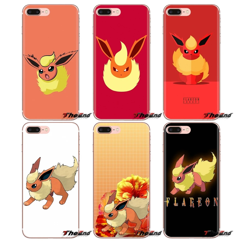 Милый мультяшный Аниме Покемон Flareon для Xiaomi Mi3 Samsung A10 A30 A40 A50 A60 A70 Galaxy S2 Note 2 Grand Core Prime