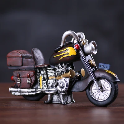 

Retro Nostalgic Motorcycle Home Living Room TV Cabinet Bar Shop Pedal motor tricycle Decor cross country Design figure model