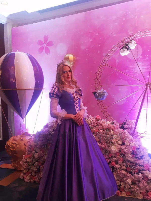The Princess Rapunzel Fancy Dress Adult Costumes for HalloweenCarnival Party Tangled Cosplay Costumes for Women Custom Any Size (1)