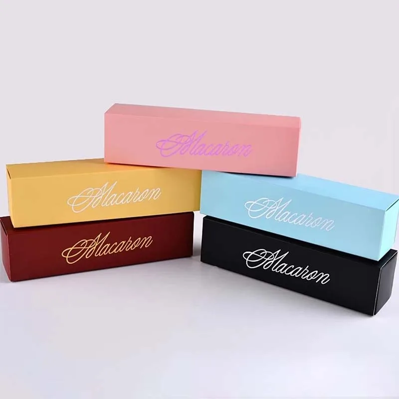 

500PCS/lot Custom New design Macarons Packaging Paper Box with company logo Recycled gift drawer box for food container