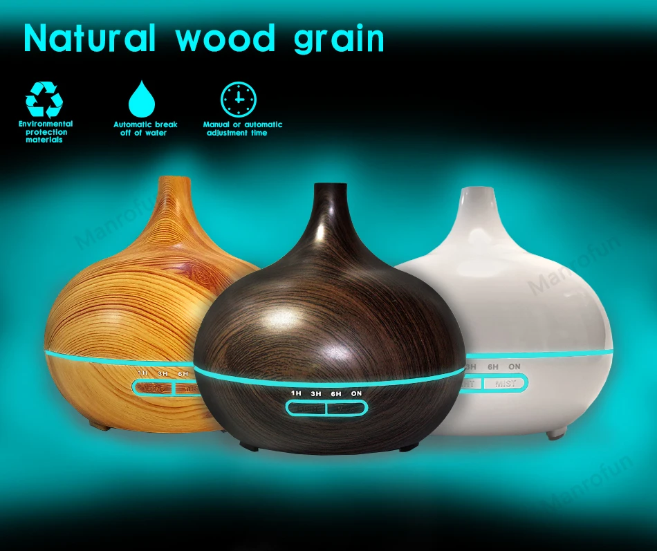 

MRF-008 300ml Air Humidifier Essential Oil Diffuser Aroma Lamp Aromatherapy Electric Aroma Diffuser Mist Maker for Home-Wood
