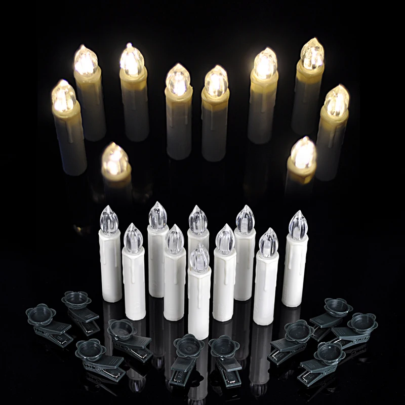 10PCS LED Flameless Christmas Tree Wedding Electric Candle Lights 10PCS LED Flameless Christmas Tree Wedding Electric Candle Lights