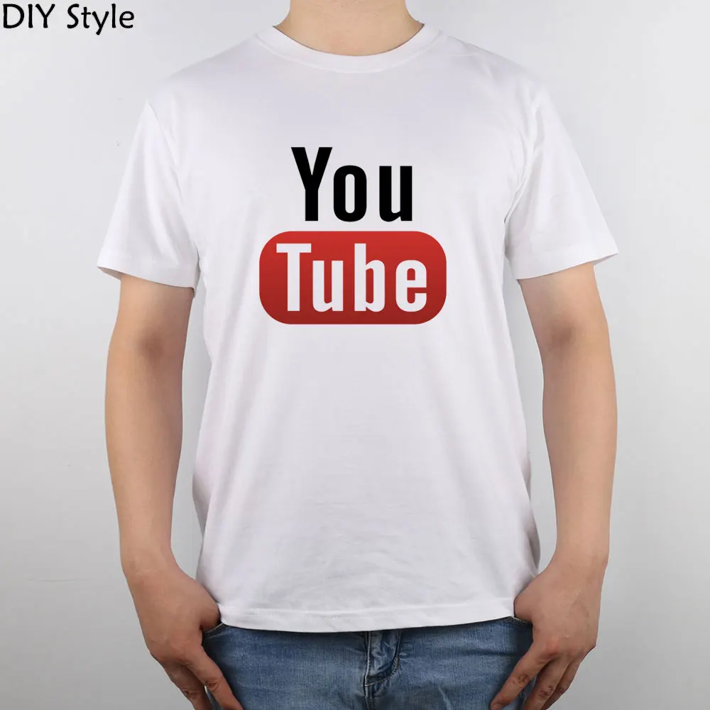 YOUTUBE image T shirt Top Pure Cotton Men T shirt New Design High