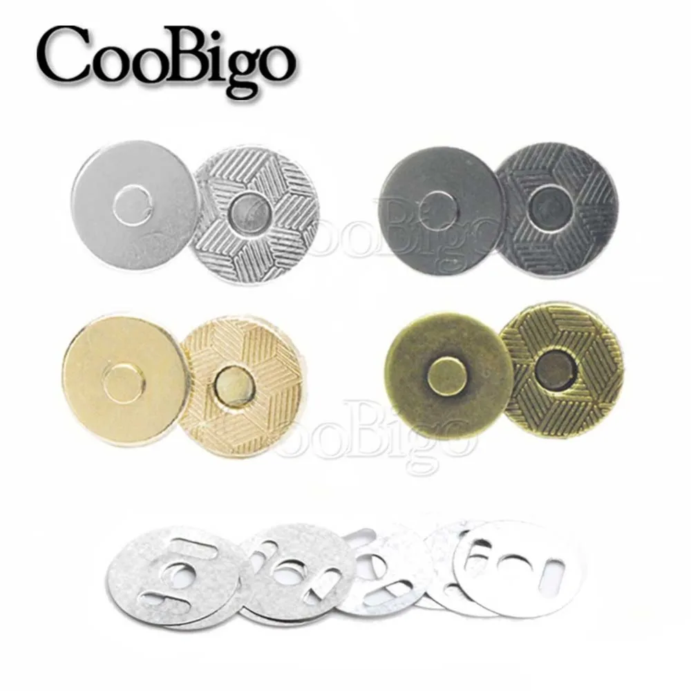 

10set Magnetic Snap Fasteners Clasps Buttons Metal Handbag Purse Wallet Craft Bags Sewing Leather Parts Accessories Dia.10mm