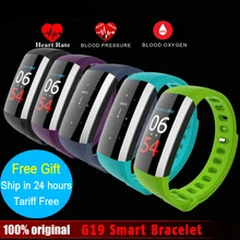 Умный Браслет Smarcent G19, цветной светодиодный смарт-браслет, измеритель пульса, кровяного кислорода, давления, сна, фитнес-трекер, умный Браслет