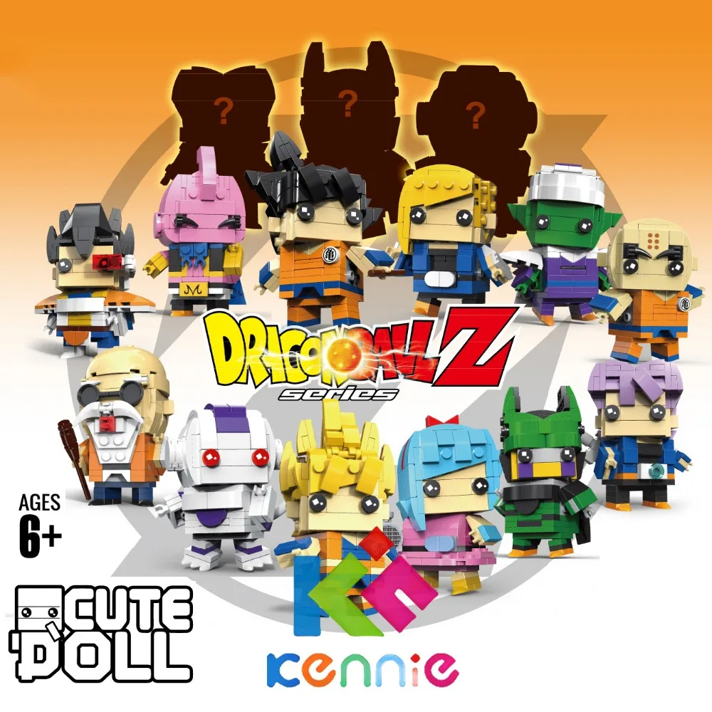 

Dragon Ball DIY Building Blocks Goku Trunks Bulma Cell Piccolo Majin Buu Krilin Action Figure Brickheadz Compatible with lego