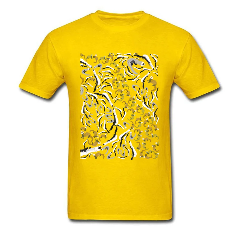 Tops T Shirt Ferret world Pattern Summer Autumn Short Sleeve Pure Cotton Round Neck Men Top T-shirts Normal Tee-Shirt Hip Hop Ferret world Pattern yellow