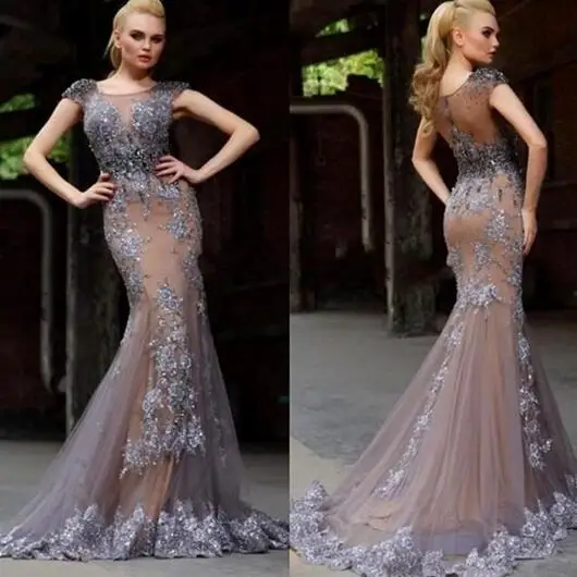 

New Sweetheart Appliques Mermaid Evening Dress Long 2019 Floor Length Tulle Vestido de festa Formal Dresses Women Gowns