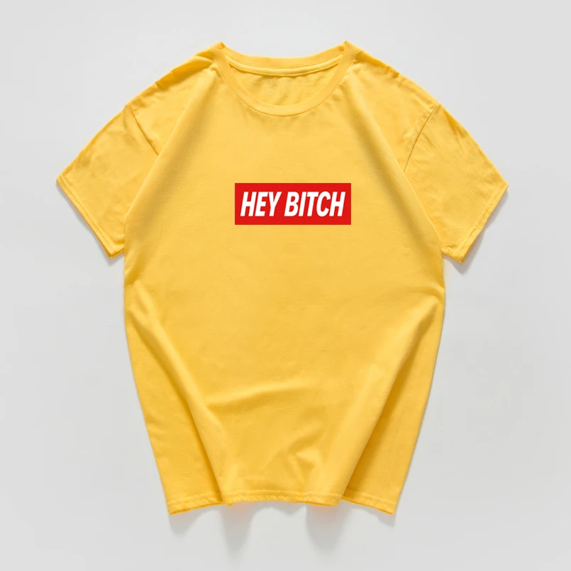 Hey Bitch camisetas verano mujer Футболка женская больше размера хлопковая Винтажная Футболка женская уличная одежда с буквенным принтом женская одежда