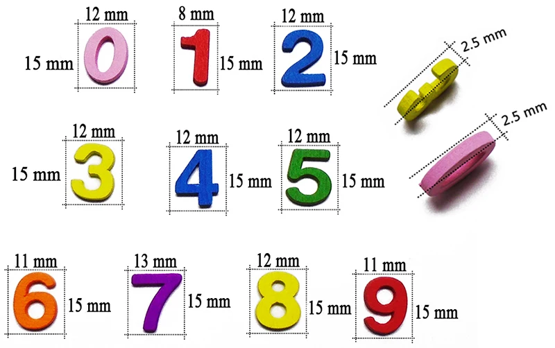 ZIEENE смешанные 100 шт 7 цветов окрашенные цифры дети цифры 0-9 Деревянные Пуговицы детские алфавиты A-Z шитье Diy скрапбукинг ручной работы