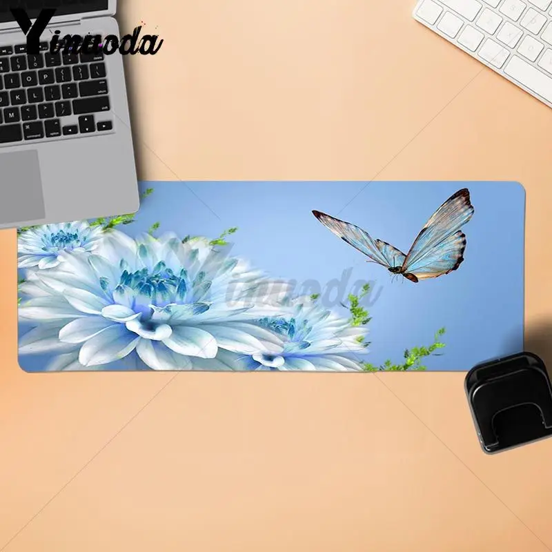 Yinuoda красивый аниме Бабочка и цветок офисные мыши геймер Коврик для мыши для большого игрового плеера стол ноутбук резиновый коврик для мыши