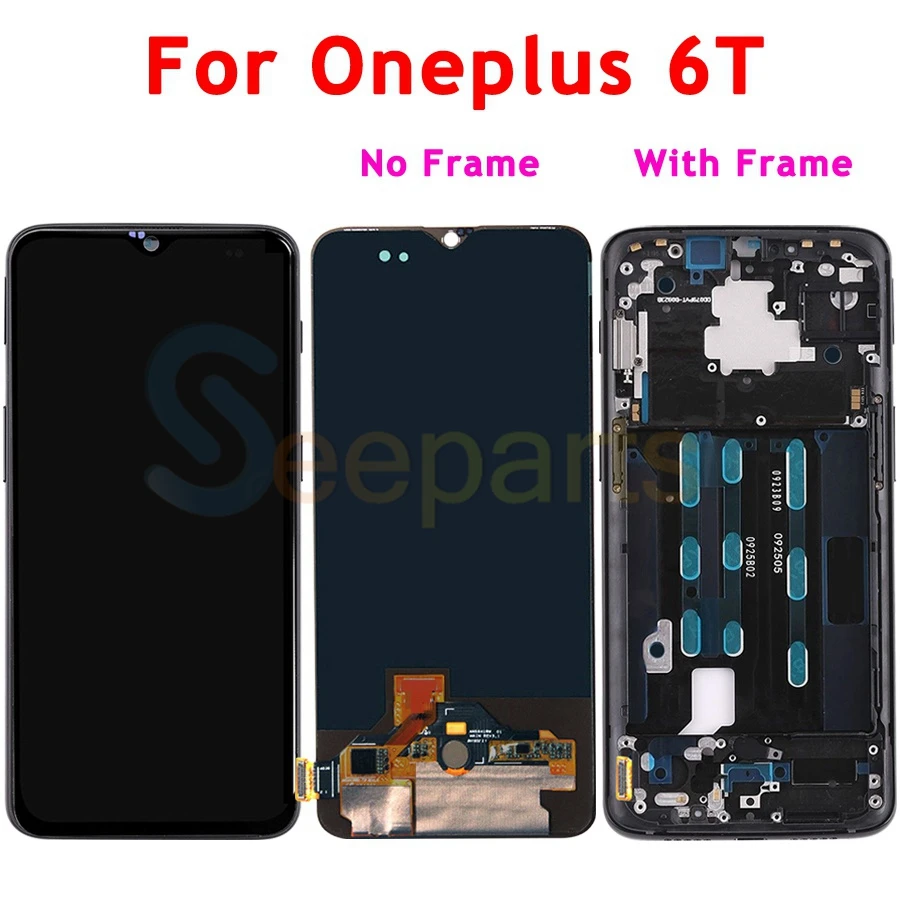Oneplus 6T LCD Display + Touch Screen Panel Digitizer Assembly Replacement LCD Screen for One plus 6t Mobile Phone 6.41 + Tools (2)
