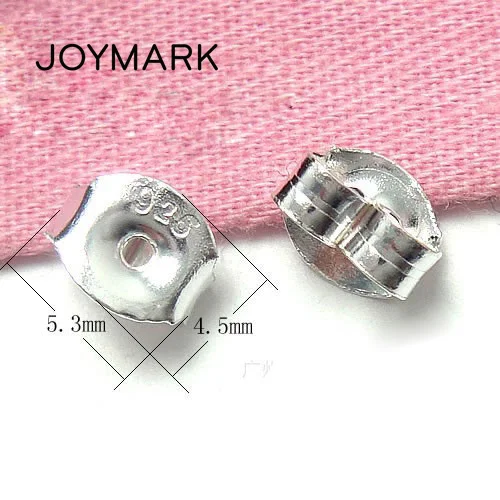 

Wholesale 100 pairs/lot 5.3*4.5mm 925 Sterling Silver Stud Earring Backs Stoppers Ear Nuts Jewelry Findings Components SEA-EB002