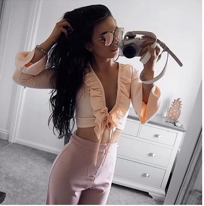 Женская блузка с длинным рукавом оборками и открытыми плечами|summer shirt|blouse fashionfashion