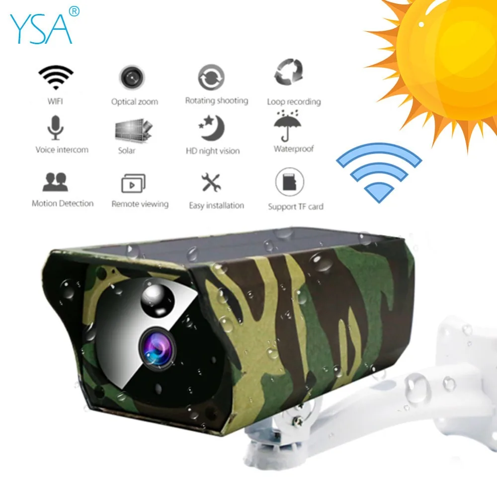 

YSA 2MP HD 1080P Solar Wifi Camera Camouglage Outdoor Hunting IP Camera Security Surveillance Waterproof Solar Power CCTV Camera