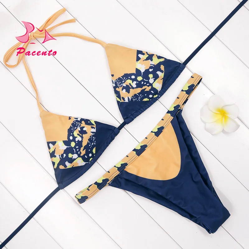 Pacento Brazilian Sexy Bikini Set Thong Swimwear Female Bandage