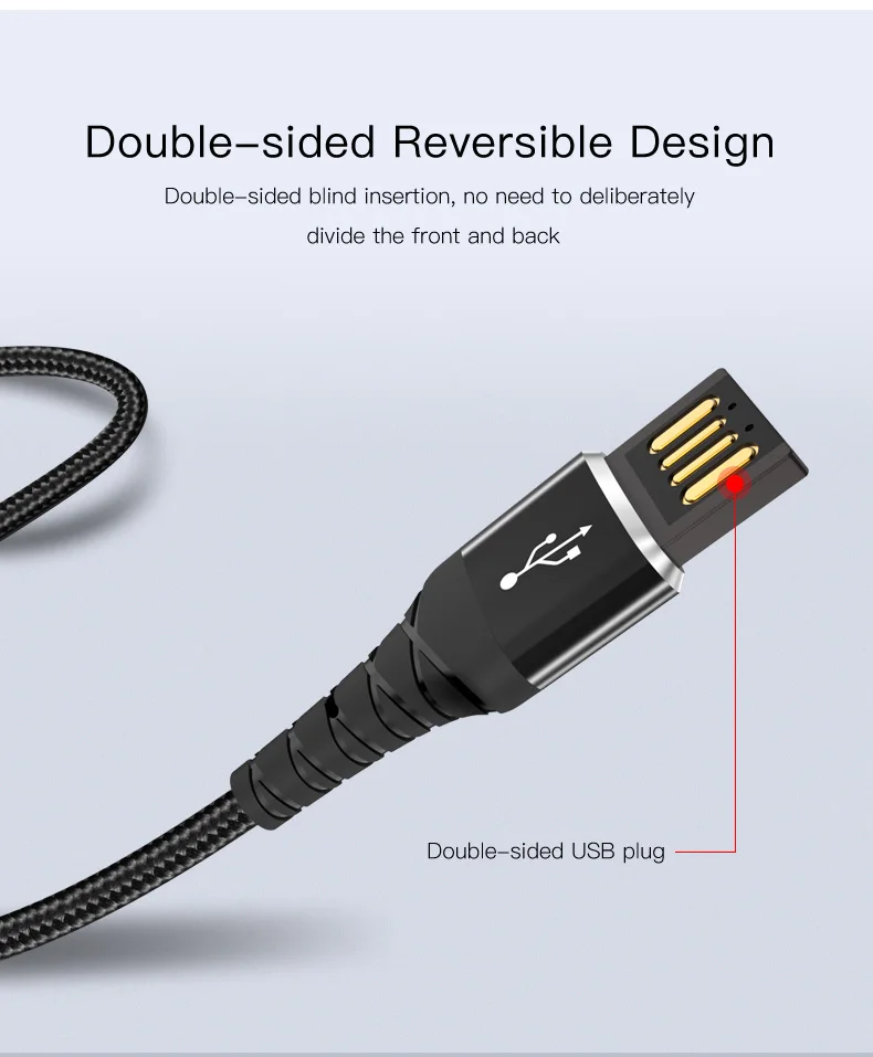 Yesido CA35 Реверсивный USB кабель Micro USB шнур быстрое зарядное устройство кабель для Xiaomi Redmi huawei зарядный провод Micro USB Кабель-адаптер