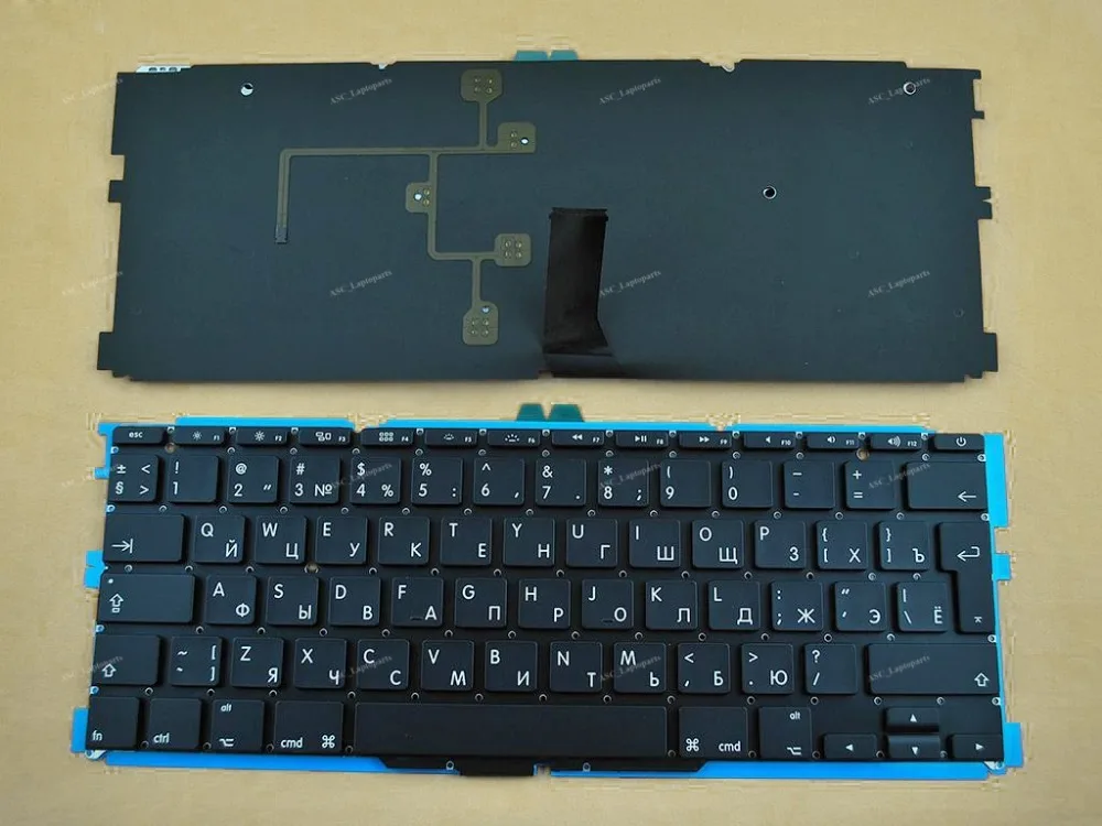 New RU Russian Keyboard For APPLE Macbook Air 11.6" A1370 A1465 Backlit Black 2011 2014in