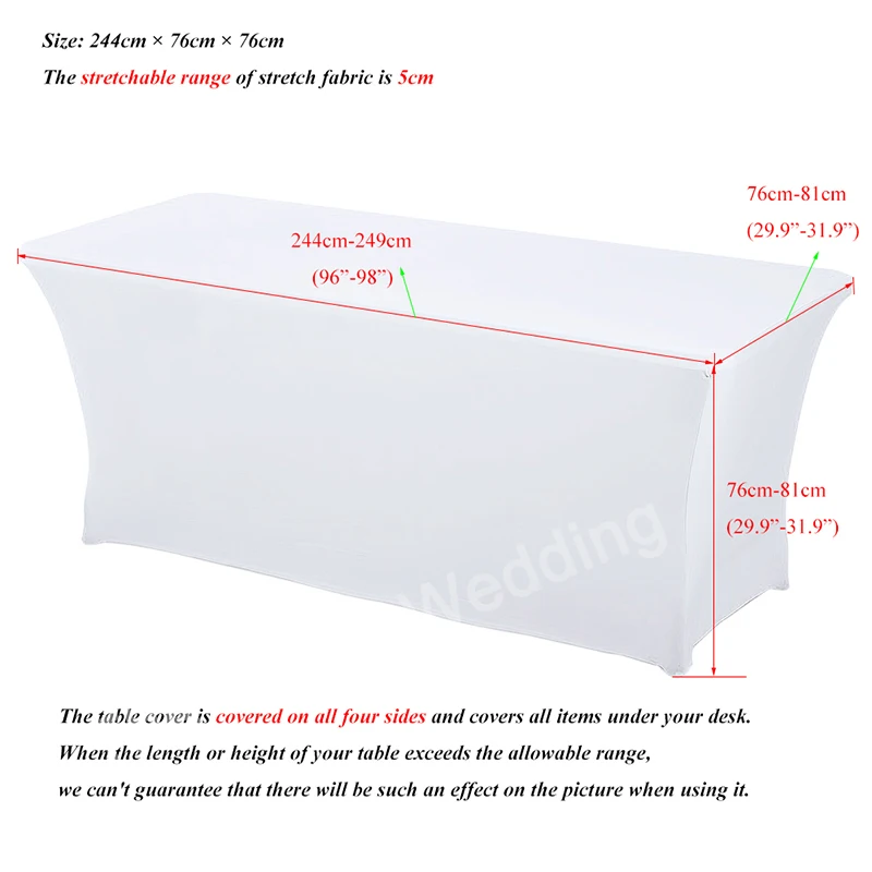 HAORUI прямоугольная скатерть спандекс лайкра эластичная столовая скатерть Trestle 8Ft/6Ft/4Ft