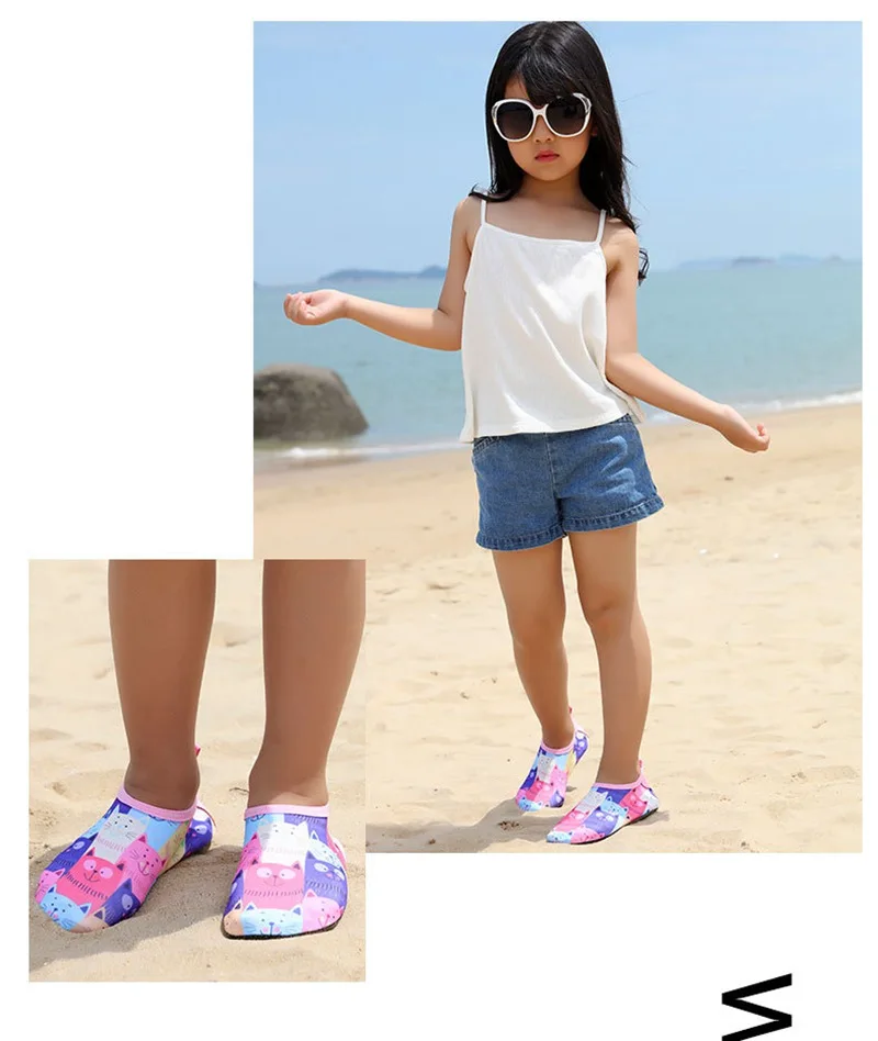 Детская уличная обувь для воды босиком быстросохнущие носки для йоги для мальчиков и девочек с животными мягкая обувь для дайвинга пляжная
