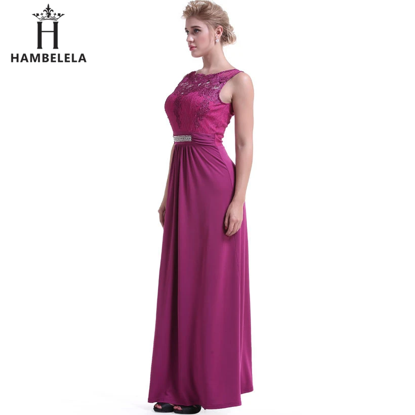 HAMBELELA Women's Elegant Floral Lace Dress Floor-Length Pleated Vestidos De Festa Maxi Empire Long Evening Party Formal Dress (10)