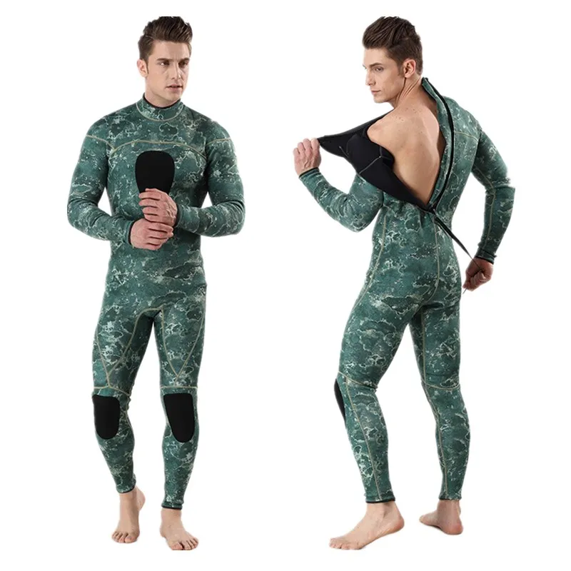 

Mens Spearfishing 3MM Wetsuits Camouflage Neoprene One Piece Scuba Free Diving Suits with Chest Pad