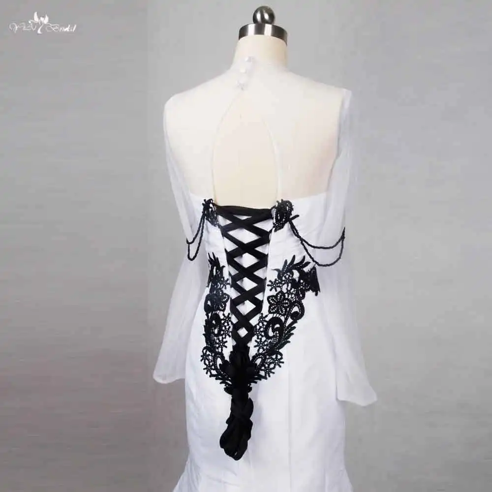 RSE792 Кружева Русалка свадебное платье в готическом стиле Свадебные платья черный белый