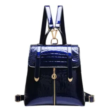 Chaude 2017 École Sac À Dos Femmes Mode Grain Alligator Sac À Dos Fille Casual Vintage En Cuir Verni Femmes Sac À Dos de Sac