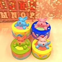 WNNL059-1, мягкие, новые, мини, Мультяшные животные, кролик, торт, медленный отскок, мини, ПУ, пузырь, игрушка, забавный, анти-давление, цвет, кролик, торт, игрушка, подарок
