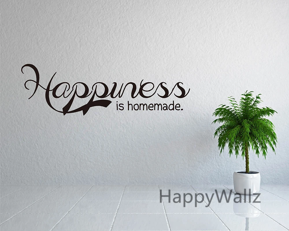 Autocollant Mural Citation De Bonheur Fait Maison Decoration De Maison En Famille Lettrage Couleurs Personnalisees Citation Papier Peint Moderne Q28 Aliexpress
