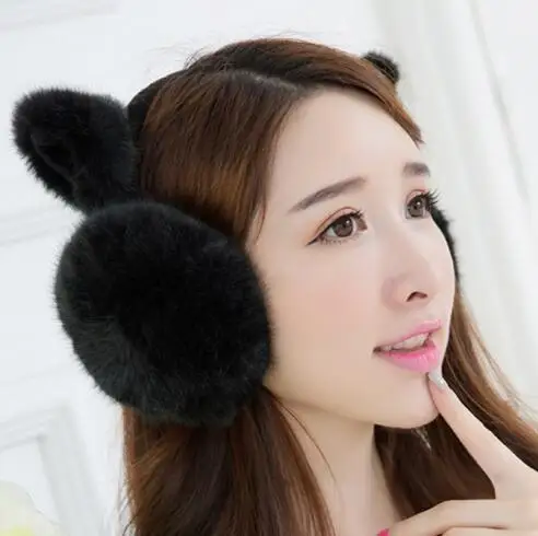 SuperB&G плюшевые Женская зимняя обувь Earmuff теплый наушники для девочек наушники искусственного меха кролика уха дизайн защита ушей наушники - Цвет: B