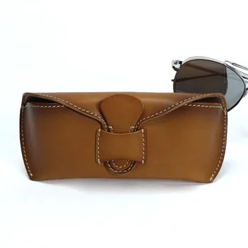 

handmade Eyeglasses Box Hard genuine leather luxury spectacles case high-grade Eyewear Sunglasses Holder wallet for men women