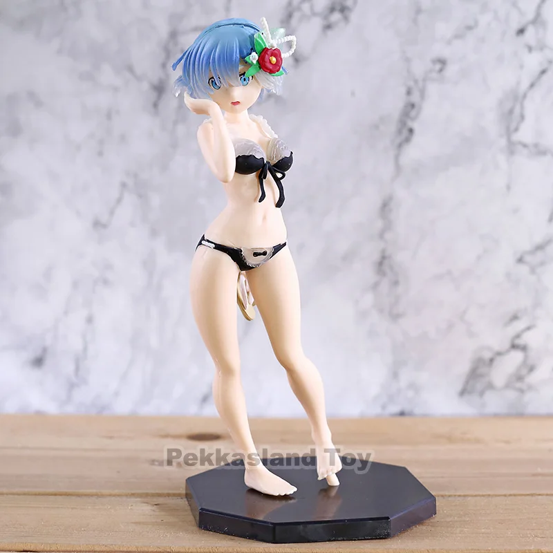 

Anime Re:Life in a different world from zero Summer Beach Rem Sexy Swimsuit Bikini PVC Action Figure Model Adult Toys Doll Gift
