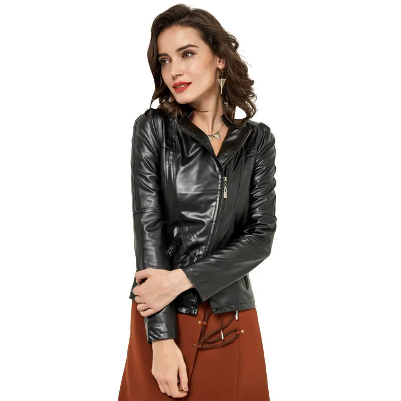 Chaquetas Mujer 2018 Turn-down Collar PU Women Pockets Jacket Full Sleeve Short Style Slim Fashion Coats WWJ491 | Женская одежда