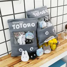 Тоторо мягкая подушка с 4 шт. Мини Размер Тоторо семья аниме куклы внутри толкатель Подушка креативный подарок для маленьких девочек и мальчиков