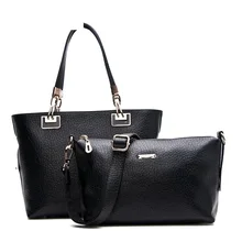 Women PU Leather Handbags FOUR COLORS Large Tote Shoulder Bags Fashion Lash Package Composite Bag for Female Bolsa