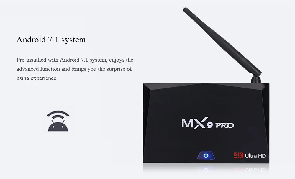 ТВ приставка Smart MX9 PRO BT приставка Android 7,1/8,1 2G16G/4G32G RK3328 четырехъядерный WiFi 4K медиаплеер HDMI 2,0 PK T9